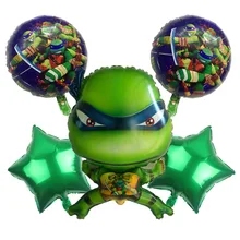 Ninja Mutante adolescente Tartarugas Tartarugas balão balões 5 pcs bonito dos desenhos animados 18 polegada definir globo brithday decorações da festa de brinquedos da criança