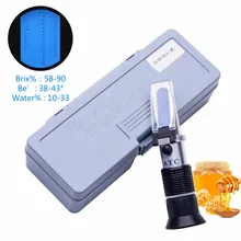 

NEW yieryi New 58~90% Brix 38~43 Be Baume Honey Wine Refractometer atc Portable Honey Refractometer Beekeeping Tester