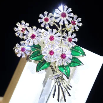 

ASNORA 2018 new elegant flower brooch women's clothing, high quality zircon needle head accessories clothing men and women gifts