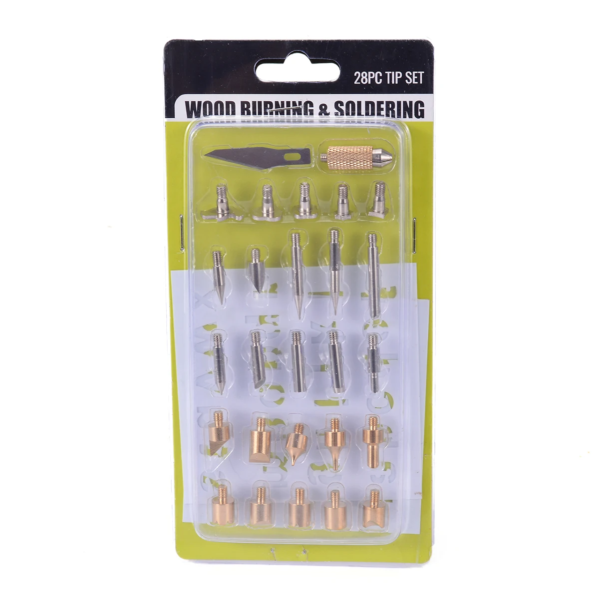 28pcs Wood Burning Pen Tips & Stencil Set Soldering Iron Tool Kit Carving Burner Pyrography Tool Mayitr