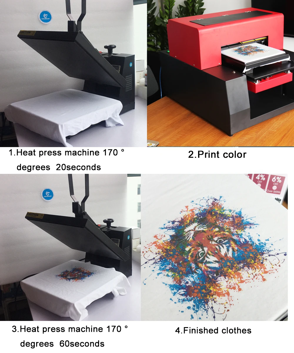 Автоматический DIY Футболка PrinterA3 DTG планшетный принтер футболка печатная машина Печать Темный светильник цветной принтер для футболки принтер