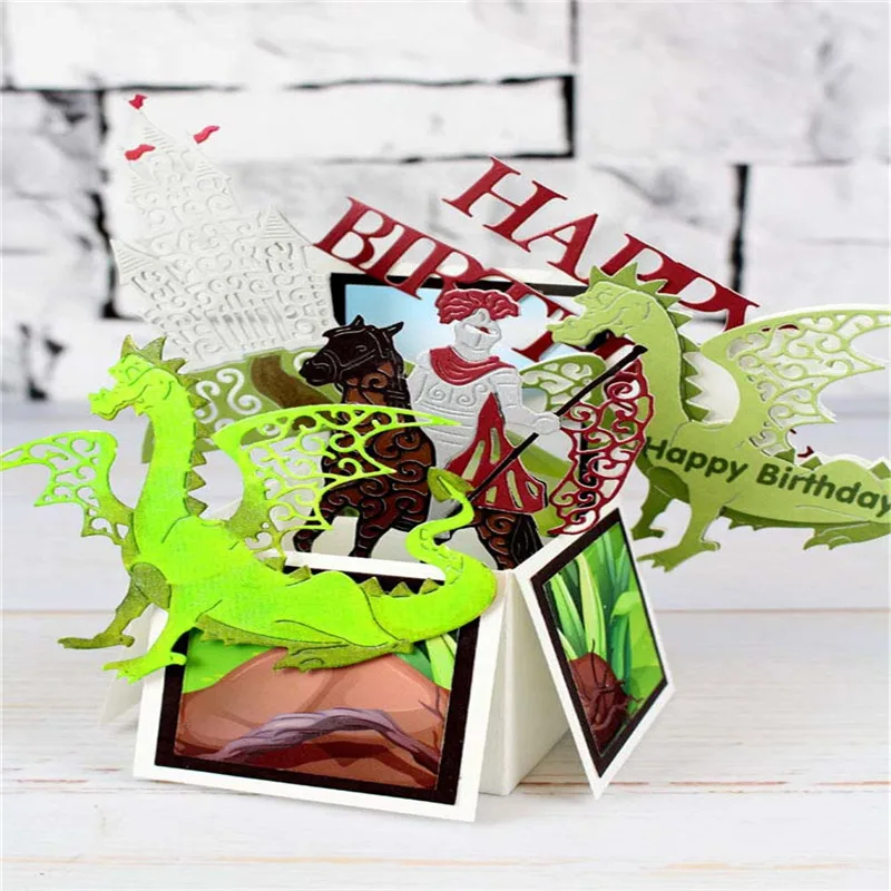

YaMinSanNiO Dinosaur Cutting Dies Scrapbooking Metal Die Cuts for Card Making DIY Embossing Crafts Dies Frame Dies New 2019