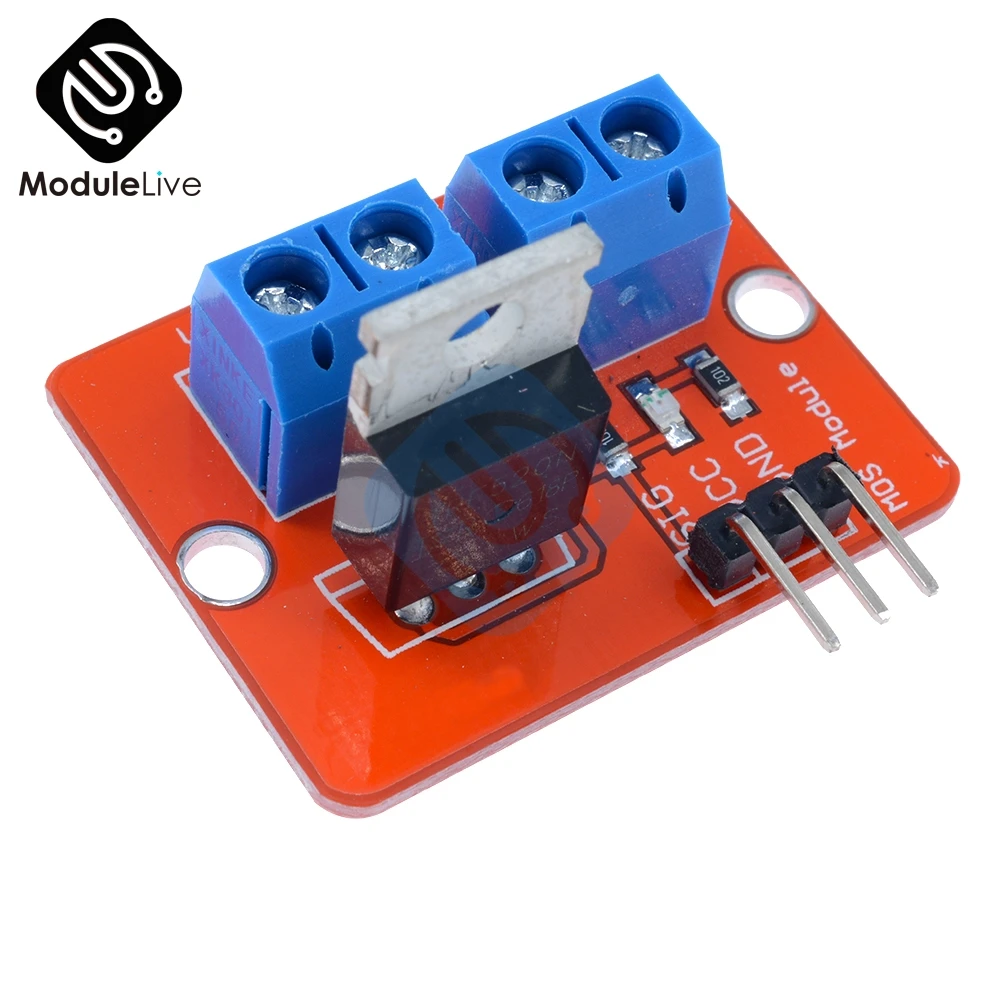 5 шт. Топ Mosfet Кнопка IRF520 Mosfet драйвер модуль для Arduino MCU ARM для Raspberry Pi 3,3 V-5 V IRF520 мощность MOS ШИМ затемнение светодиодный