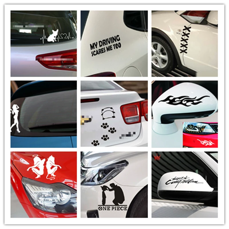 

Panda Footprint Cool Design Car StickerPaw 3D Dog Panda Sexy Girl Angels Demons Fish Prints Decal Car Stickers Silver Gold Red