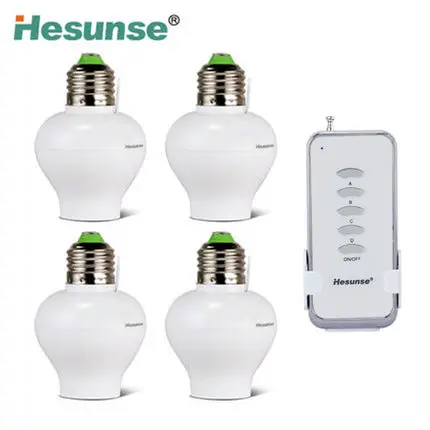

Free Shipping YE27-GRC 1N4 Wireless Smart Remote Control Bulb Holder 220V E27 Lamp Base + 4 Bulb Holder