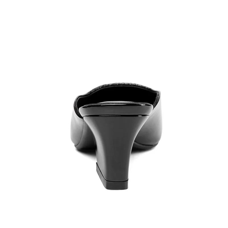 Femmes Sexy À green Profonde Cuir Bout Zvq Carré Verni En Qualité Chaussures Mode white Pointu red Black Nouvelle Med Peu L'extérieur Pour Chaussons Supérieure Talon Cx5ax