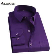 Мужская одежда Новая модная дизайнерская мужская деловая однотонная саржевая хлопковая рубашка с длинными рукавами мужские повседневные тонкие рубашки Fit XT630