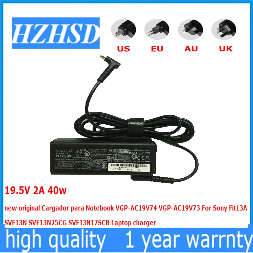 19 5 V 2A 40 Вт новый оригинальный зарядное устройство para Тетрадь VGP-AC19V74 VGP-AC19V73 для Sony