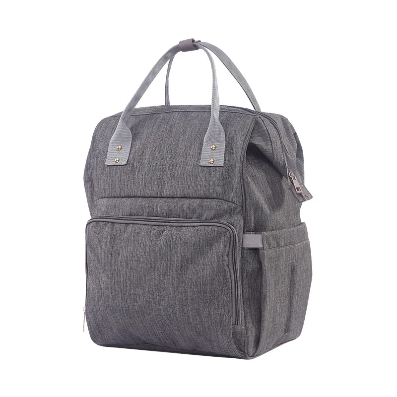 Сумка для детских подгузников, сумка для подгузников для мам, сумка для подгузников для мам, брендовая Большая вместительная сумка для пеленания, рюкзак для путешествий, дизайнерская сумка для ухода за ребенком - Цвет: Серый