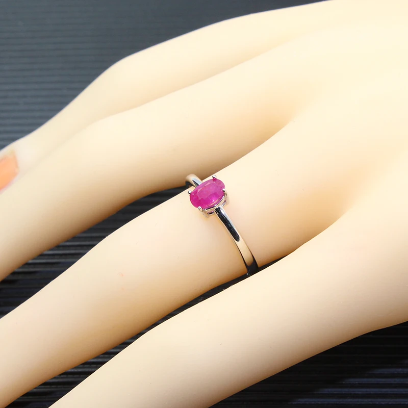 Классическое рубиновое обручальное кольцо для женщин 4 мм* 6 мм подлинное рубиновое серебряное кольцо из стерлингового серебра, рубиновое кольцо настоящие драгоценности из серебра и камней