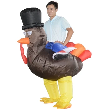 

Inflatable Turkey Back People Costume Halloween Fancy Dress Cosplay Animals Blow Up Jumpsuit for Adult