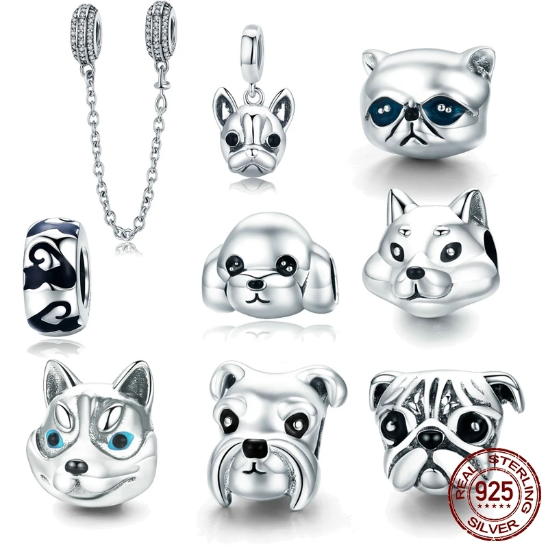 

DCM 100% 925 Sterling Silver Many types Lovely Dog and Cat Animal Pets Charm fit Original Pandora Bracelet Beads Jewelry