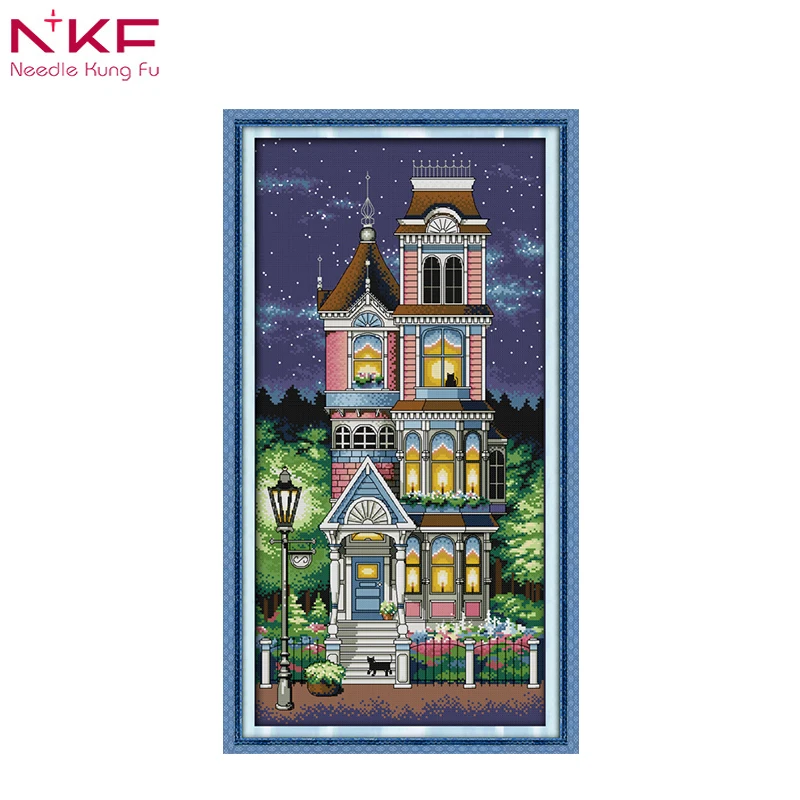 

A quiet night Scenic painting pattern counted printed on canvas DMC 11CT 14CT Chinese Cross Stitch kit needlework Set embroidery