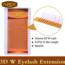 4 шт. A-RIX роскошный объем 3D W норковые ресницы 0,07 0,10 накладные ресницы Индивидуальные ресницы предварительно завитые корейские ресницы