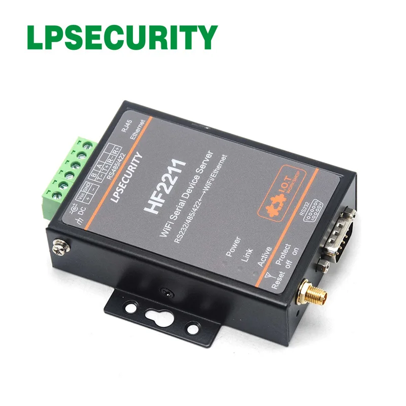 LPSECURITY HF2211 промышленный Modbus Последовательный RS232 RS485 RS422 к WiFi Ethernet конвертер устройство TCP IP Telnet Modbus 4M Flash