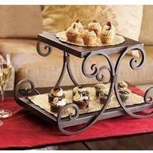 2 яруса железная подставка под пирожные, 3 цвета, подставка для торта, дисплей еды/витрина для десертов/подставка для фруктов/подставка для торта, контейнер для еды