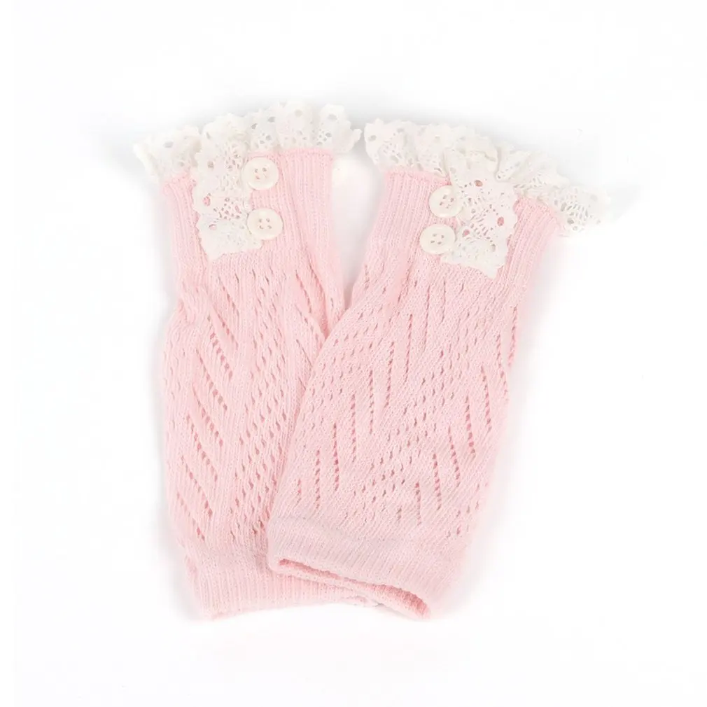 European American Fashion Comfortable Kids Baby Girl Crochet Knitted Lace Boot Cuffs Toppers Leg Warmer Socks Baby Leg Warmers