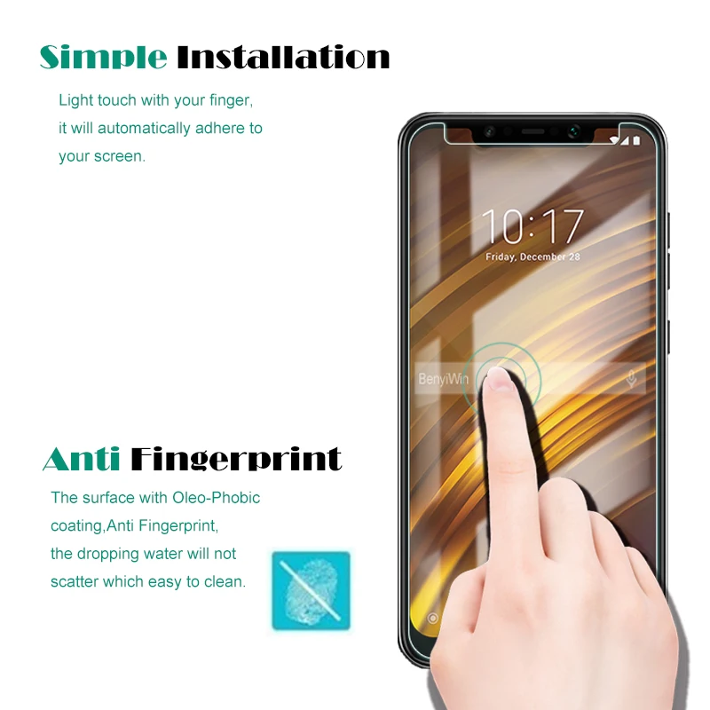 2 шт Премиум Закаленное стекло для Xiaomi POCOPHONE F1 защита экрана прозрачная закаленная защитная Пленка чехол для POCOPHONE F1 стекло