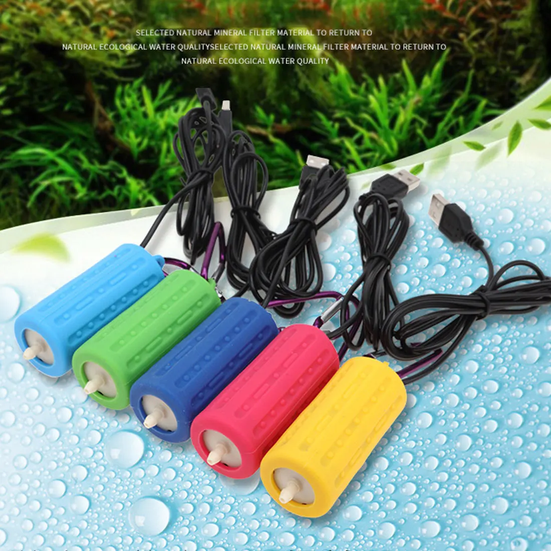 

Portable Colorful Mini USB Aquarium Fish Tank Oxygen Air Pump Mute Energy Saving Supplies Aquatic Terrarium Fish Tank Accessorie