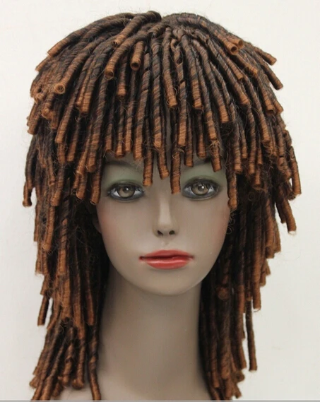

Black Brown Mixed Africans style wig DREADLOCKS Fancy Dress RUUD GULLIT FYTLG010