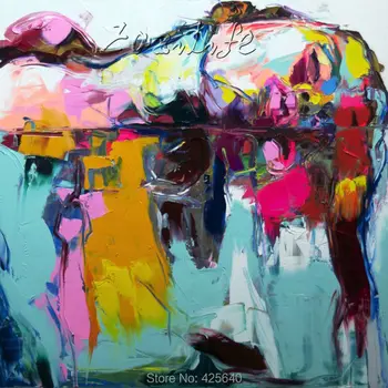 

Palette knife painting portrait Palette knife Face Oil painting Impasto figure on canvas Hand painted Francoise Nielly 15-32