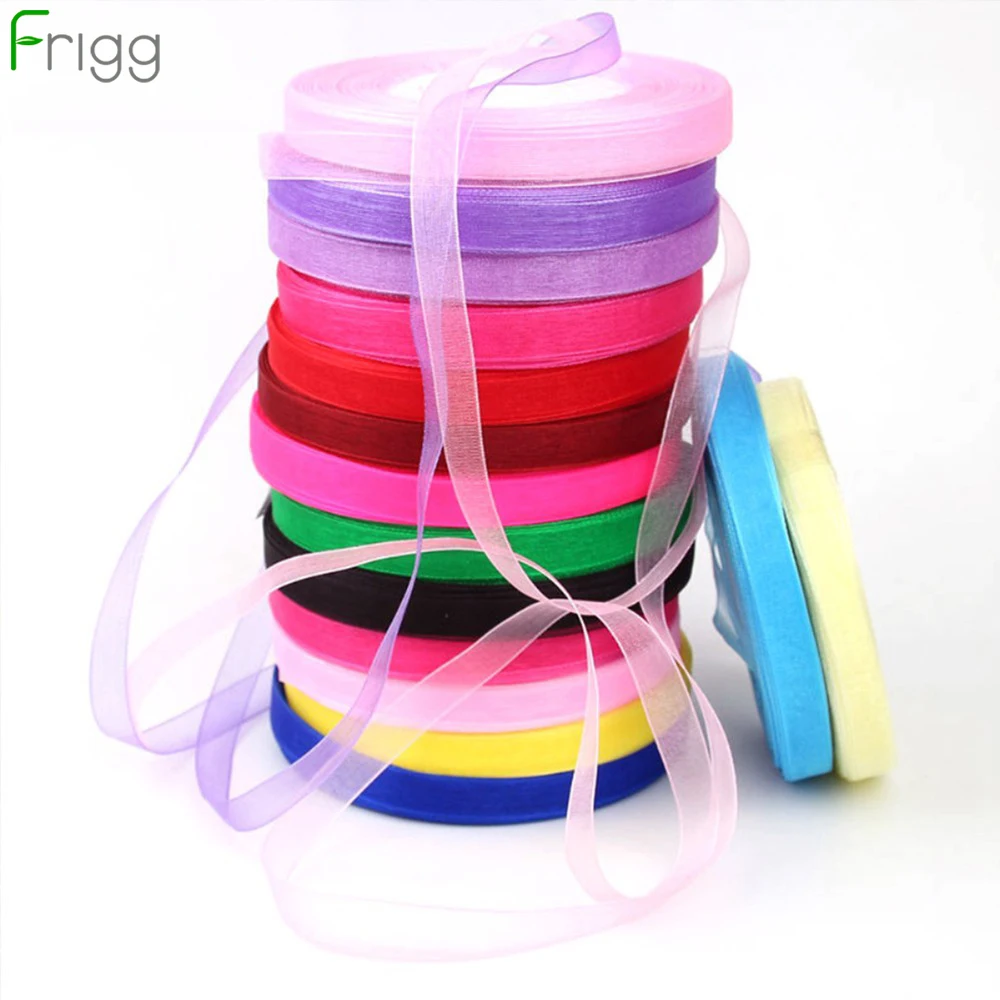 

Frigg 10mm 45m Wedding Ribbons Organza Ribbon Chiffon Fabric Ribbons Gift Packin Wrapping Apparel Sewing Tape Accessory