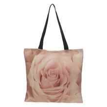 Женские сумки Doube стороны Красная роза принт сумка льняная большой Ёмкость Складная хозяйственная сумка женская сумка 43 см* 43 см