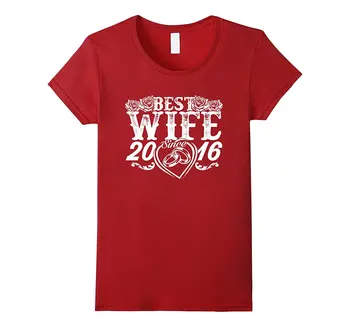 

Best Wife Since 2016 T-Shirt. 1st Wedding Anniversary Gift . for Women 2017 Summer Kawaii Unicorn Brand Punk Tops Tee