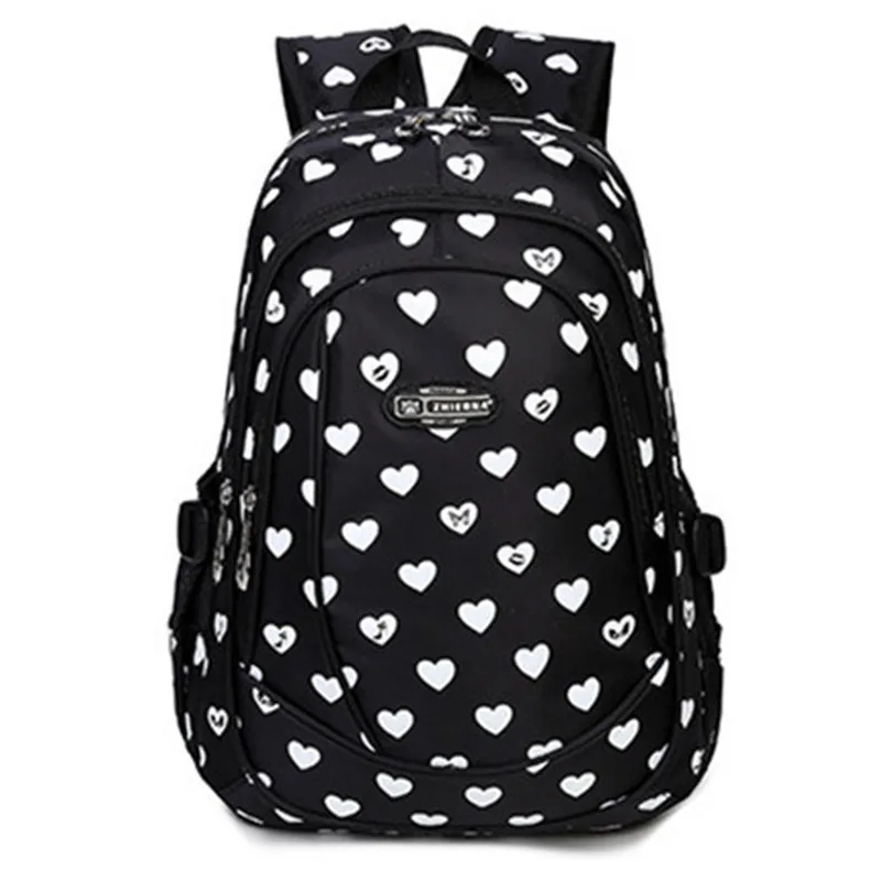 

Big Capacity New Hearts Printing Girl School Bag Kid Backpack Zipper Backpacks School Bags For Teenagers Girls Satchel