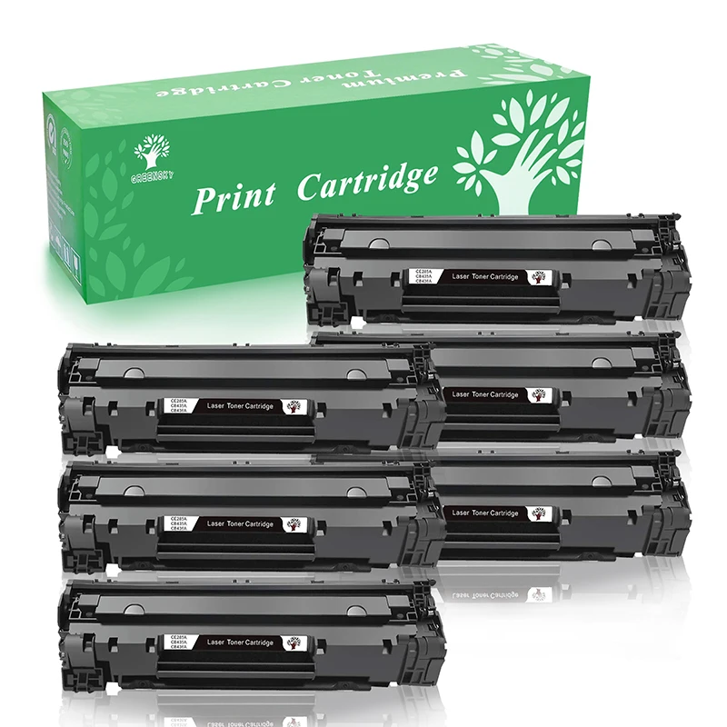 GREENSKY 6 x CB435A 35A Black Laser Toner Cartridge For HP LaserJet
