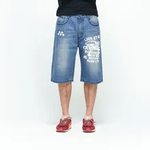 Горячая Распродажа мужские джинсы грузов плюс Размеры Повседневное скейтборд шорты хип-хоп мешковатые джинсы шорты мужские Мульти карманов Джинсовые шорты 30- 46