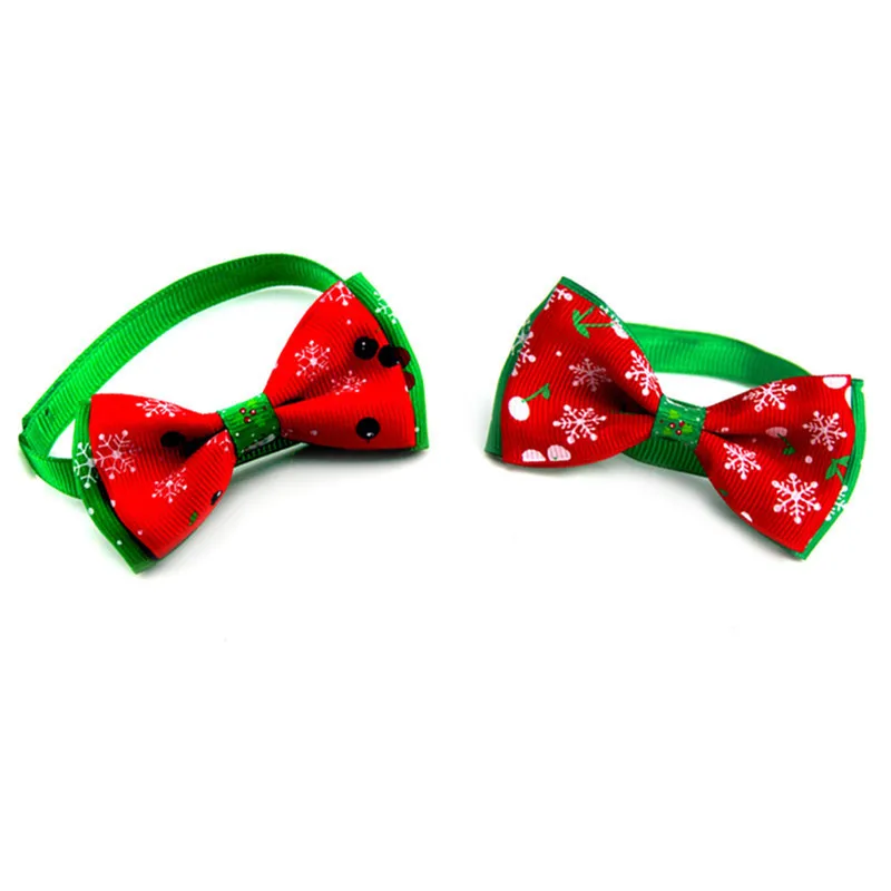 

Christmas Series Dog Collar Pet Bow Tie Necktie with Snowflakes Pattern for Small Sized Dogs Dress Up Decoration Pets Tie Collar