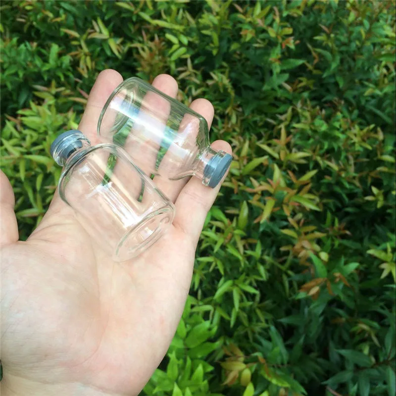 45ml Clear  Glass Bottles with Rubber Cap Leakproof Jars Vials for Liquid Containers Bottles2