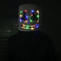 Disco маска диджея Marshmello шлемы с светодиодный Новинка освещение дети выпускного реквизит руководитель светодиодный Зефир маска вечерние casco