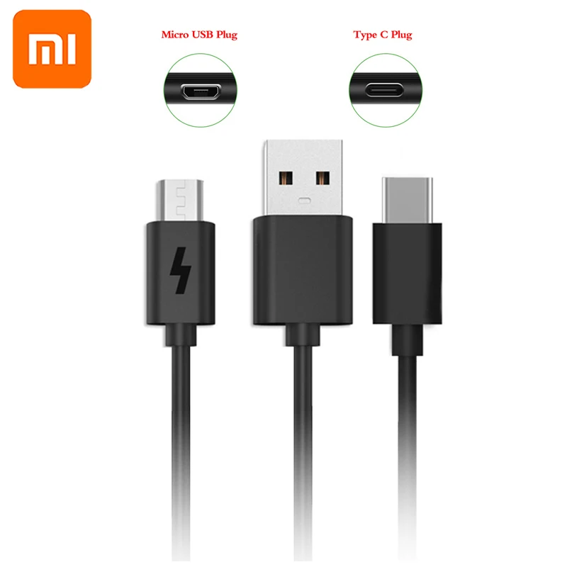 Оригинальный кабель XIAOMI MI 120 см Type C и Micro USB для передачи данных в розничной
