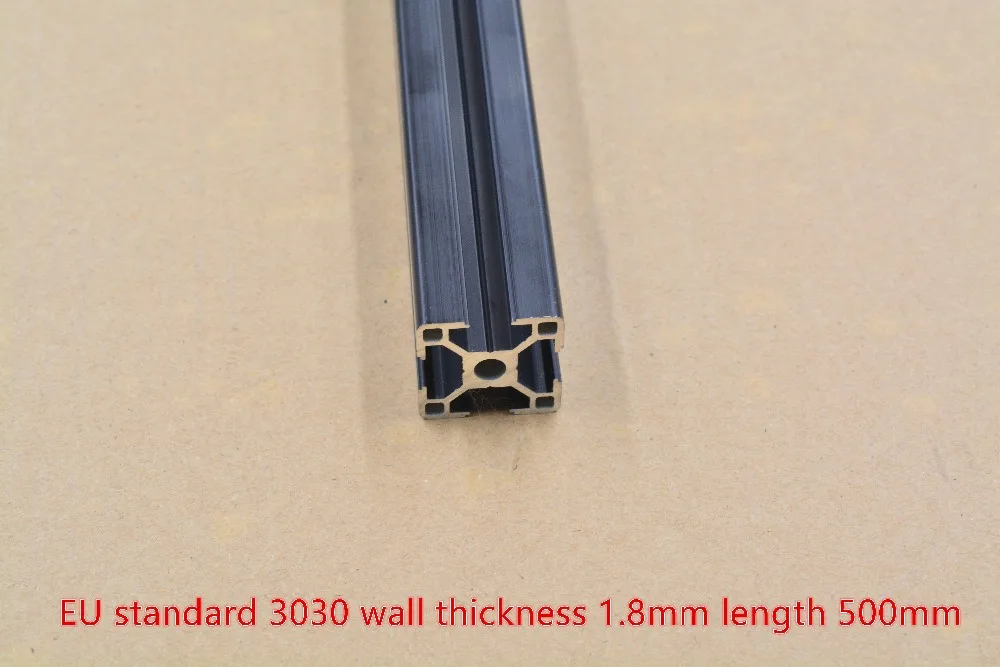 

Black 3030 aluminum extrusion profile european standard length 500mm wall thickness 1.8mm aluminum profile workbench 1pcs