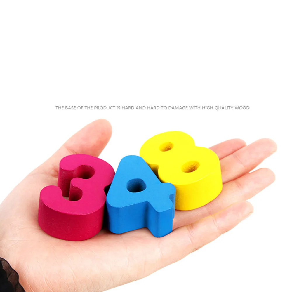 Деревянные цифровые цифры в форме букв Монтессори материалы для обучения подсчёту обучение соответствие подходит для раннего обучения математике игрушки