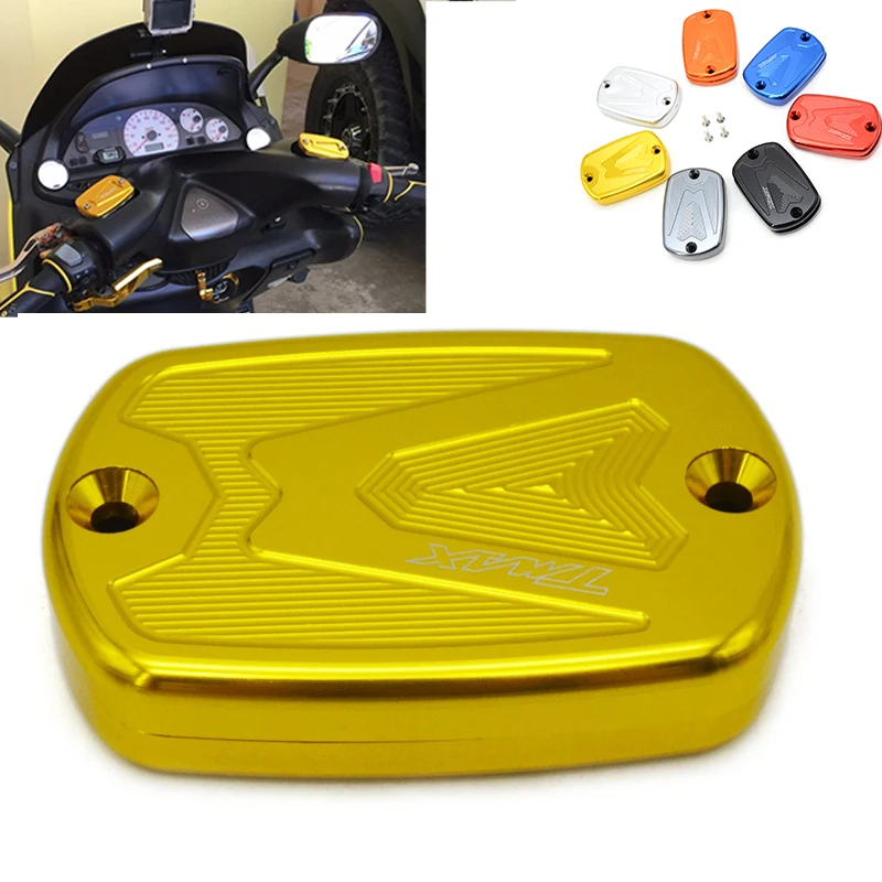 2 pieces Aluminum Motorcycle Motorbike Front Brake Reservoir Fluid Cover Cap For Yamaha Tmax 530 2012-2015 Tmax 500 2008 - 2011