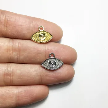 

Eruifa 20pcs 15*8mm Zinc alloy Popular Tiny Eye Coin Wholesales necklace,earring bracelet jewelry DIY handmade 2 color