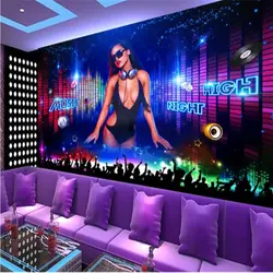 Beibehang пользовательские обои Прохладный ночной клуб DJ beauty bar KTV оснастки фон декорирования стен, живопись