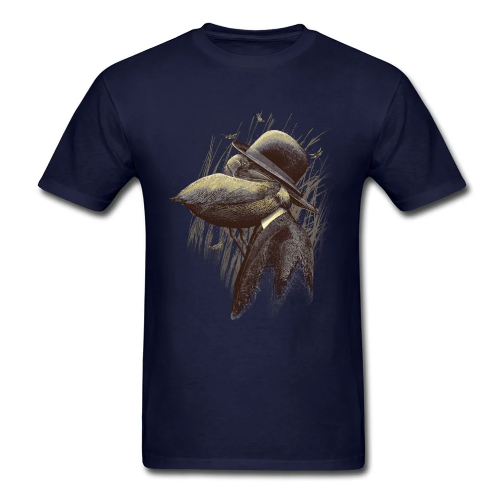 FIND THE PELICAN Father Day Pure Cotton O-Neck Tops T Shirt Short Sleeve Summer Tee-Shirts Prevailing Design T-Shirt FIND THE PELICAN navy