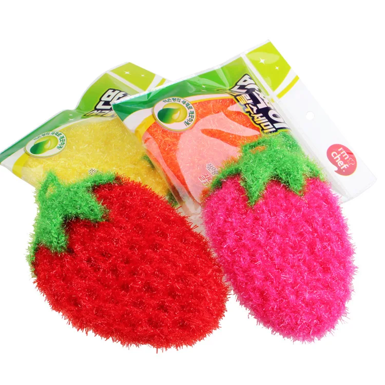 3 Pcs/Lot Strawberry Dish towel/ Dish cloth /Scrubber/ Susemi Scrubby