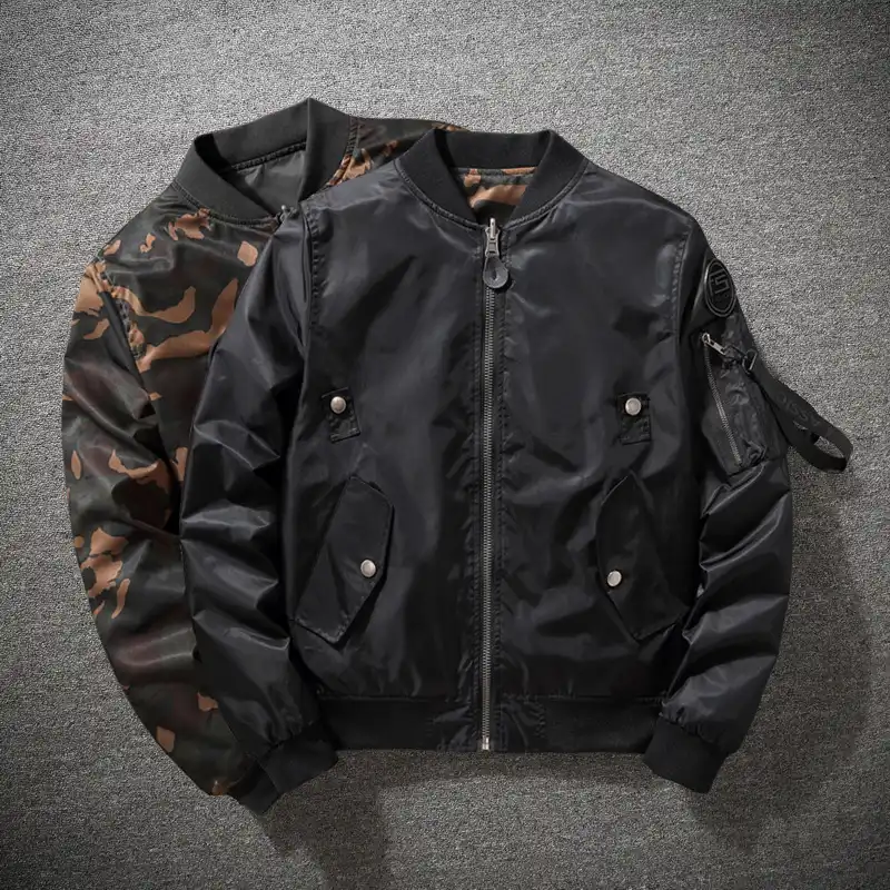 21 Spring Autumn Men S Fashion Double Side Wear Ma 1 Flight Jacket Camouflage Print Casual Bomber Jacket Waterproof Coat Jackets Aliexpress
