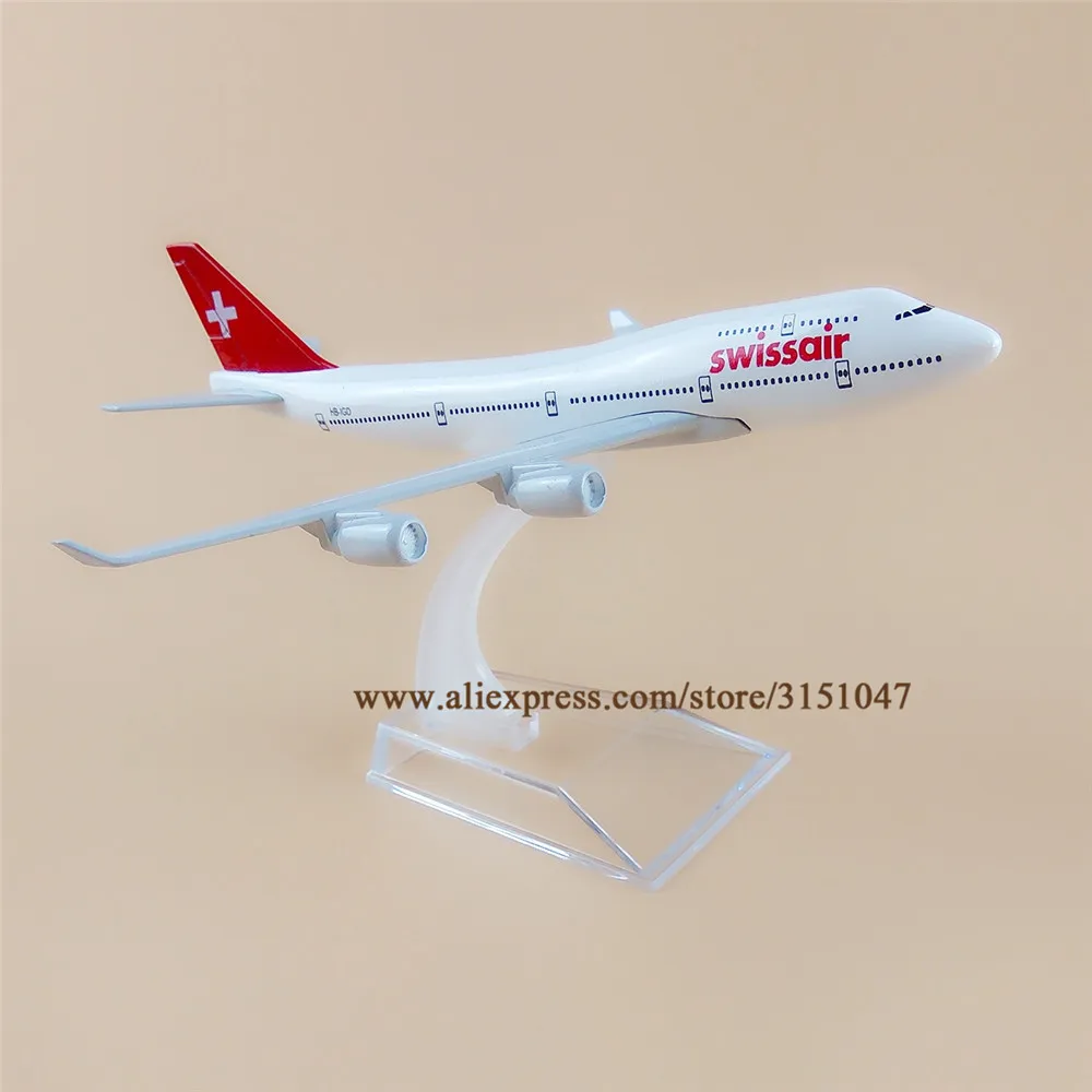 Swissair BOEING 747-400 Passenger Airplane Metal Plane Diecast Aircraft Model 