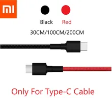 Xiaomi usb type-C зарядный кабель USB-C зарядное устройство кабели передачи данных для мобильного телефона плетеный кабель