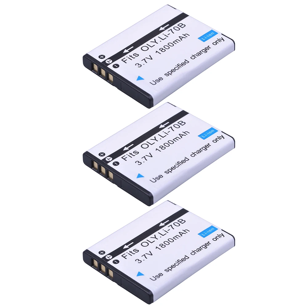 

Аккумулятор LI-70B Li-70B Li 70B для камеры Olympus VG110 VG120 VG-160 X-940 D-715 FE-4020 FE-4040 VG-140 VR-130 FE4020 FE4040, 3 шт.