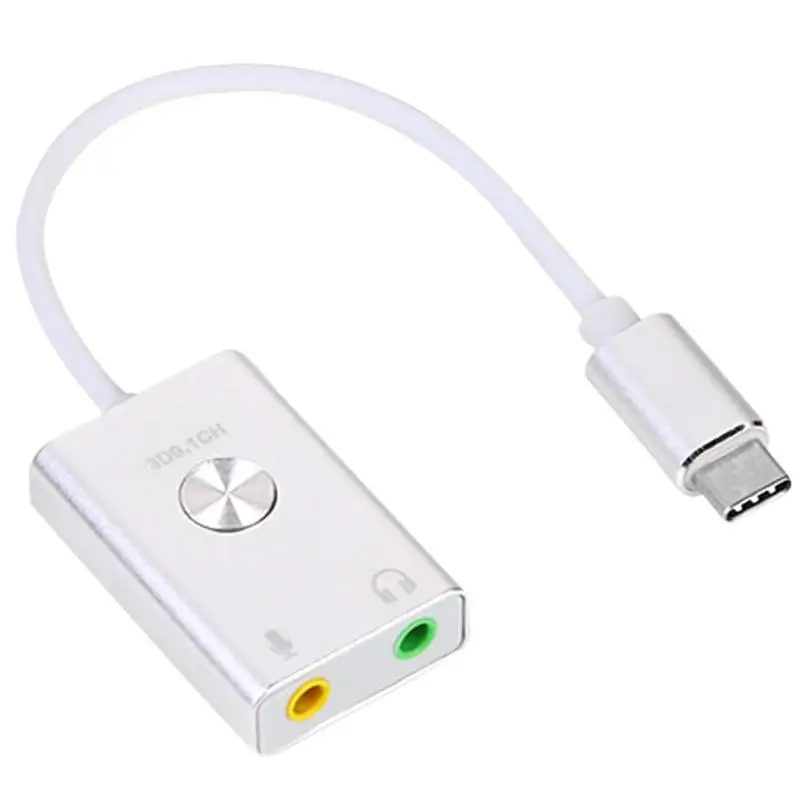 

USB-C Type-C External Virtual HIFI 3D 9.1CH Sound Card Adapter for Macbook