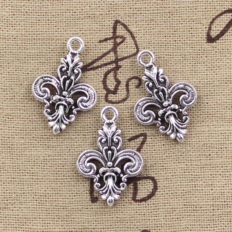

5pcs Charms FLEUR DE LIS 25x16mm Antique Tibetan Silver Pendant Findings Accessories DIY Vintage Choker Necklace