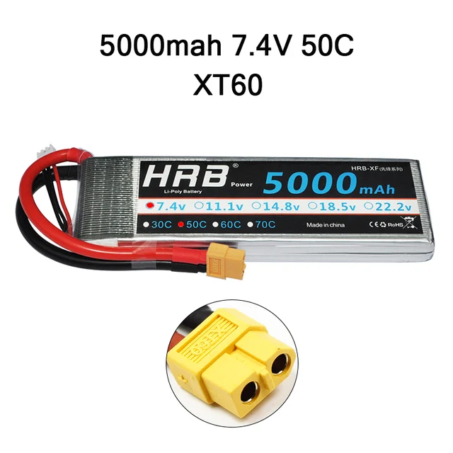 HRB 2S 7.4V 5000mAh 50C Lipo HRB 2S 7.4V 5000mAh 50C Lipo