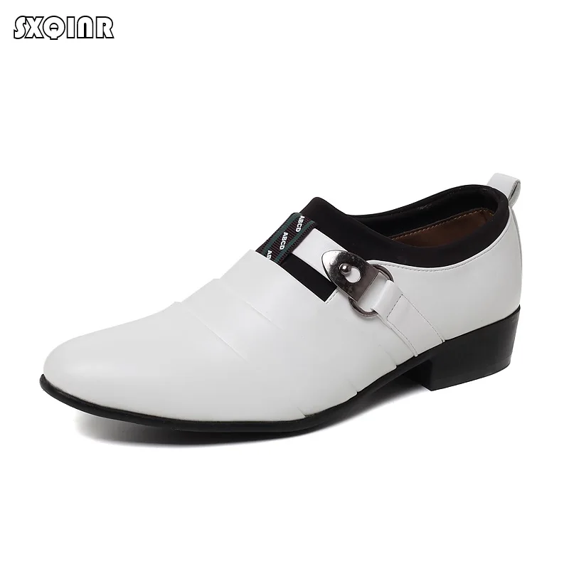 

Men shoes 2018 Spring Autumn Pointed Toe Men Dress Shoes Slip-On Leather shoes Wedding Male Social Business Shoe